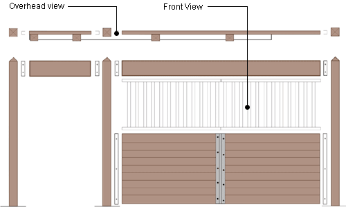 Horse Stall Assembly Front Wall Drawing
